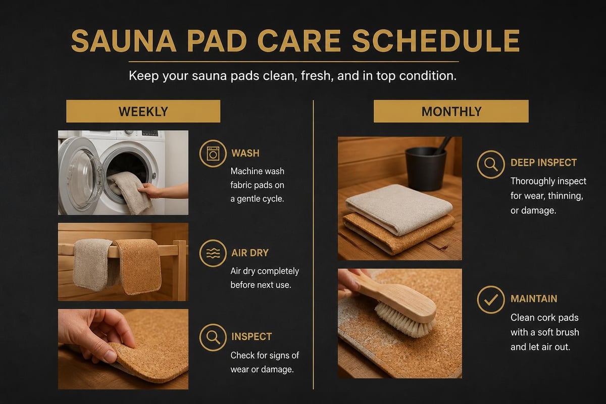 Sauna pad maintenance routine
