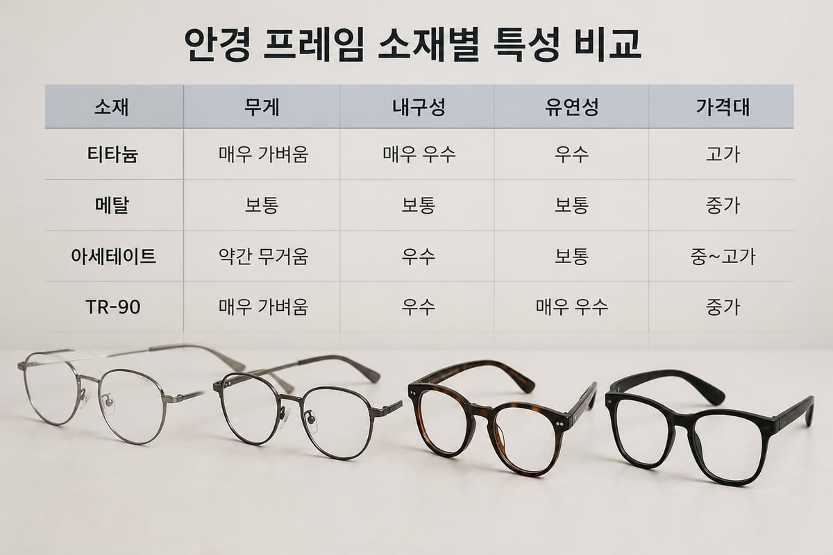 안경 프레임 소재 비교