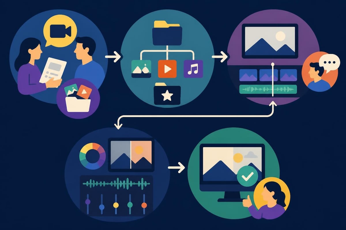 Video editing workflow stages