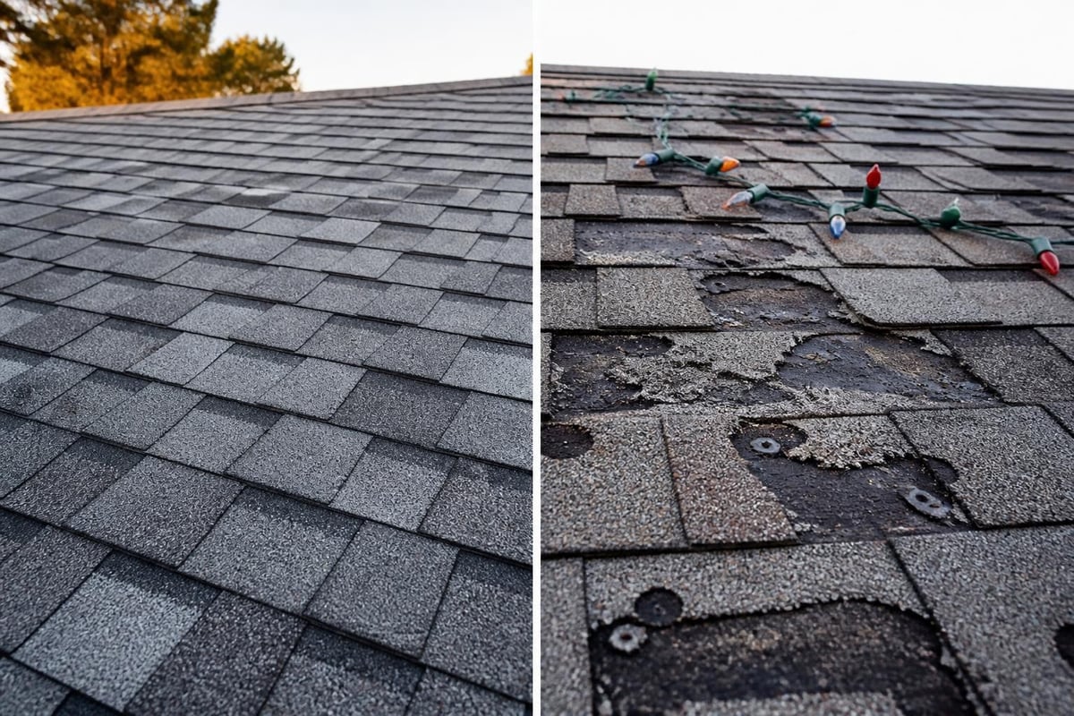 Roof damage from light removal