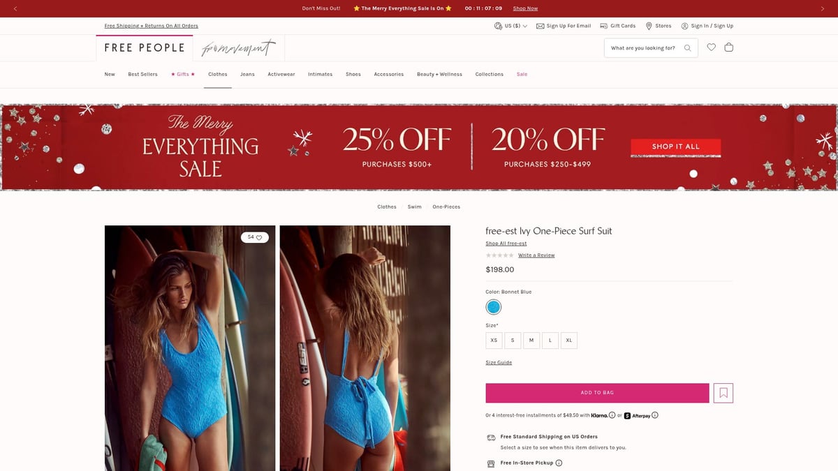 7 Stunning Blue Bathing Suit Styles to Try in 2025 - Free-est Ivy One-Piece Surf Suit – Free People ($198.00)