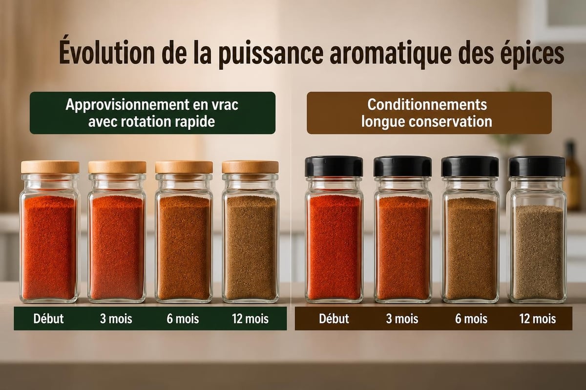 Dégradation aromatique épices