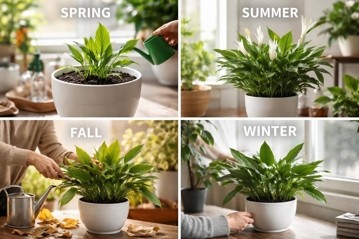 Medium peace lily growth patterns