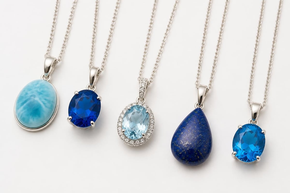 Blue gemstone color variations