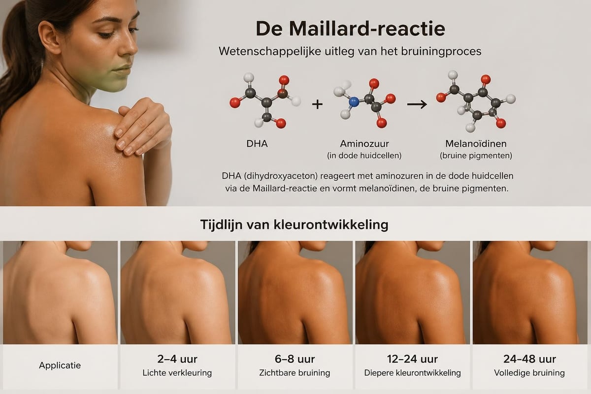 DHA molecuul reageert met dode huidcellen
