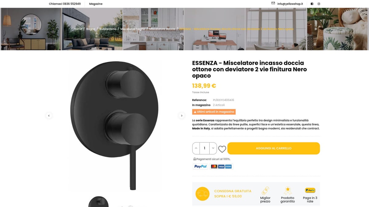 Guida Completa al Miscelatore Bagno Incasso 2026 - Recensione: Essenza Miscelatore Incasso Doccia Ottone Nero Opaco Link