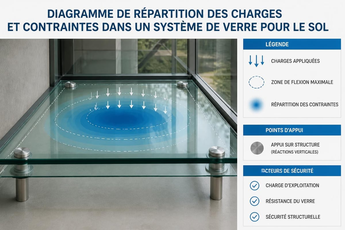 Calcul charge plancher verre
