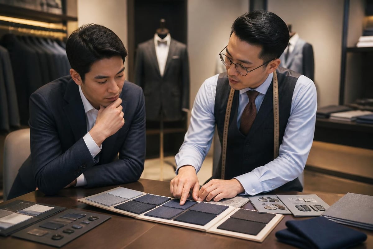 Wedding suit customization process