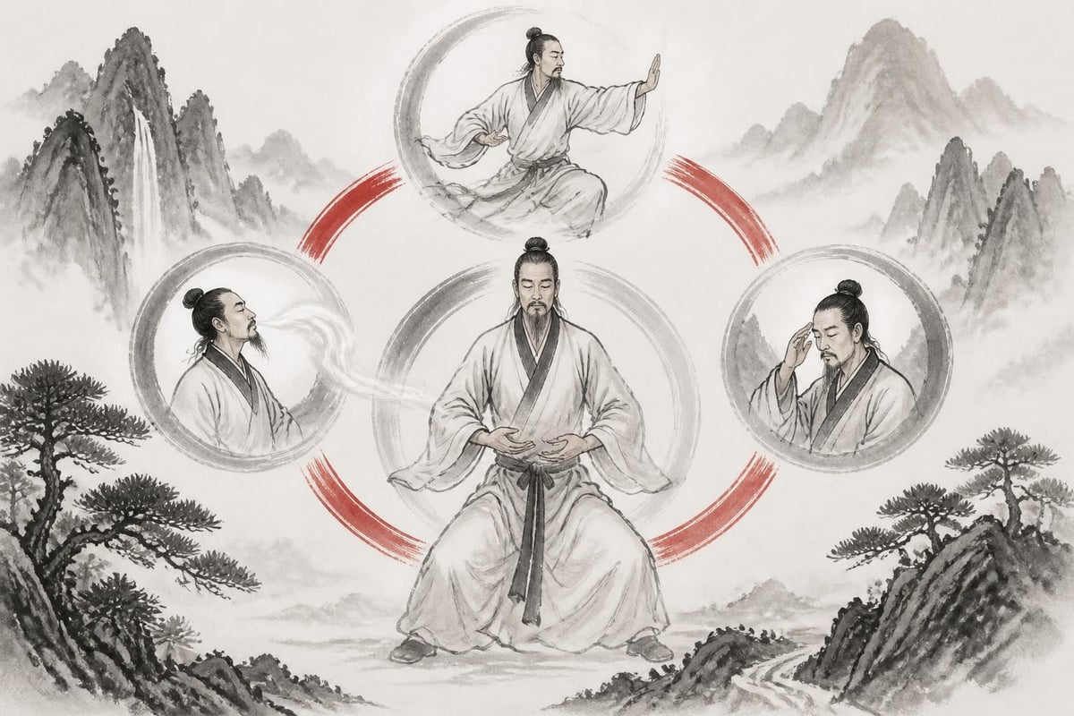 Three pillars of qi gong practice