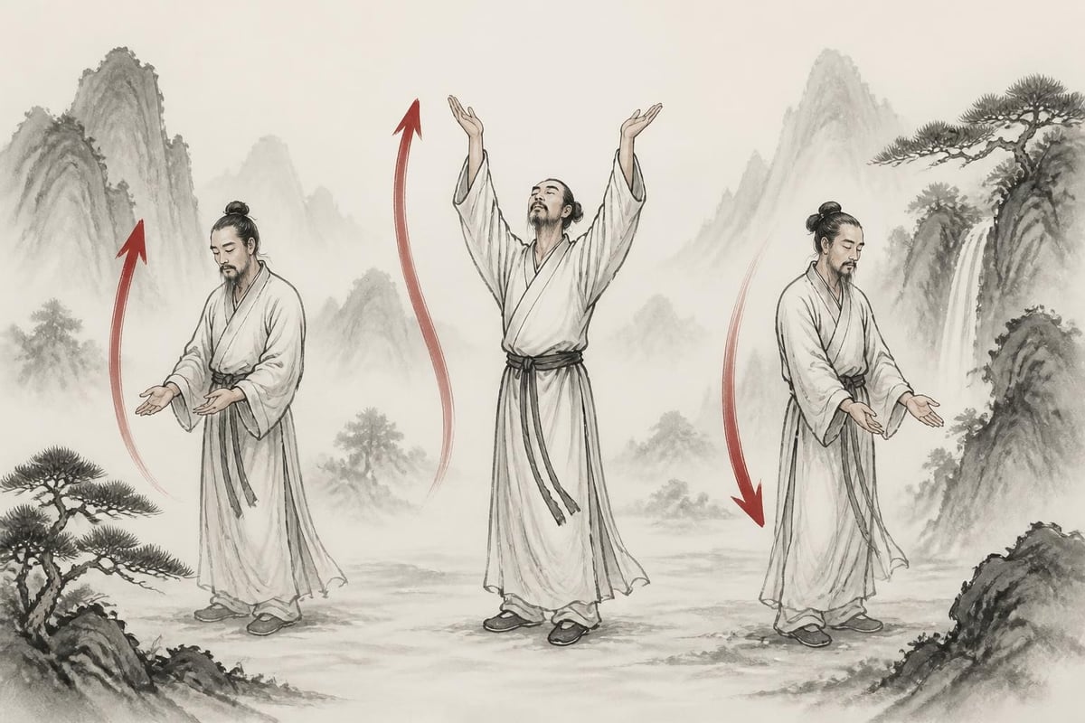 Lifting the Sky qi gong movement