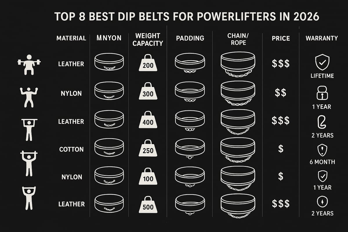 Top 8 Best Dip Belt Picks for Powerlifters in 2026