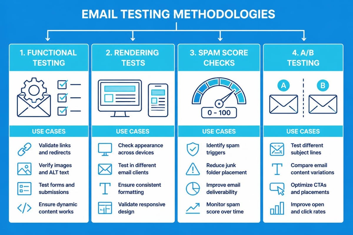Email testing types comparison