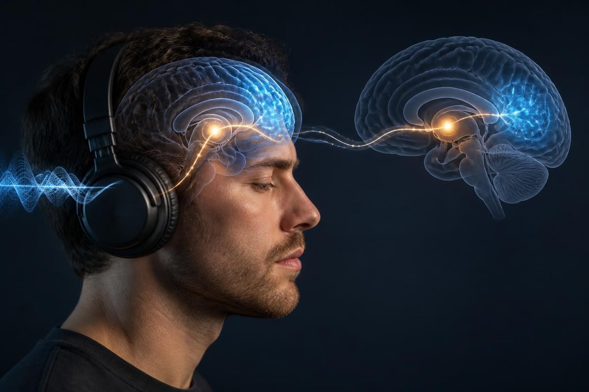 Brain network activation during sound therapy