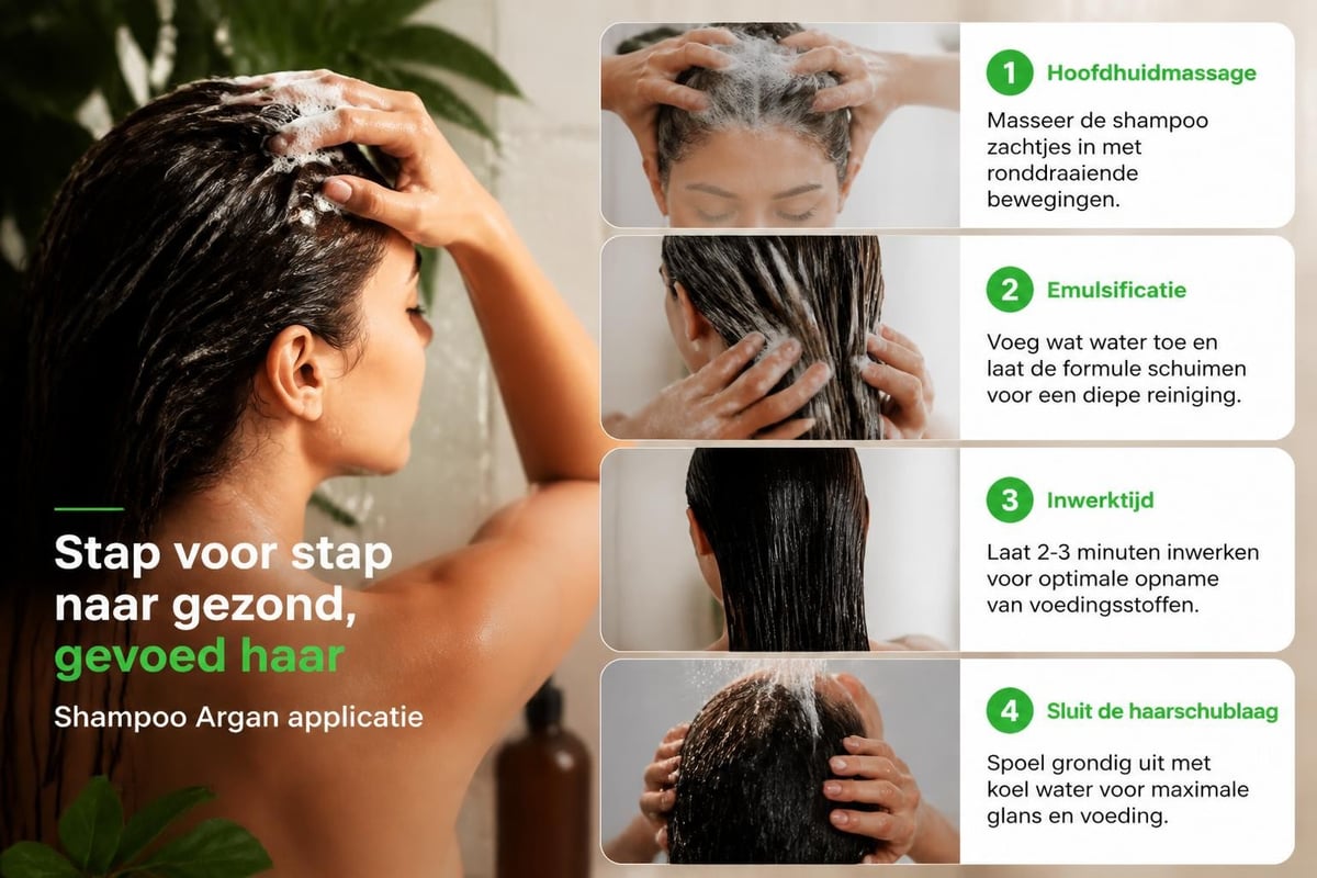 Professionele shampoo argan toepassing