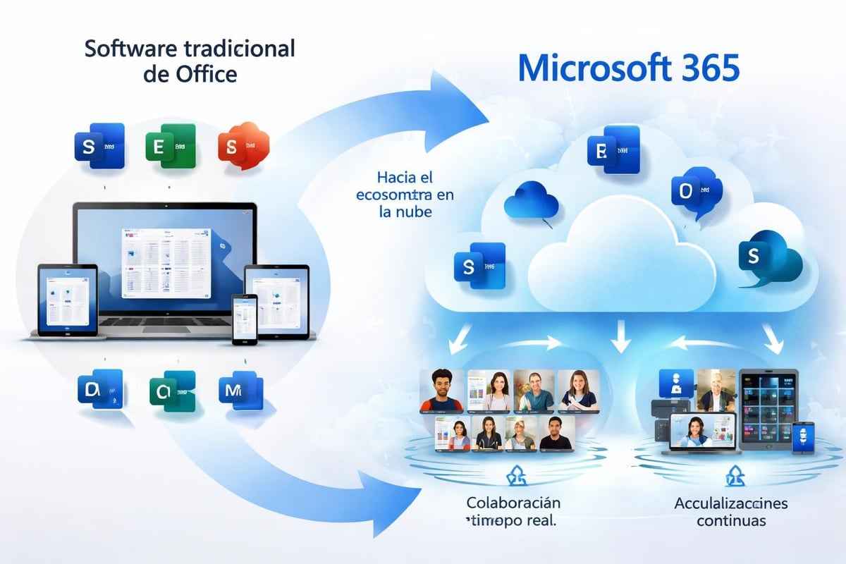 Evolución tecnológica de Office a Microsoft 365