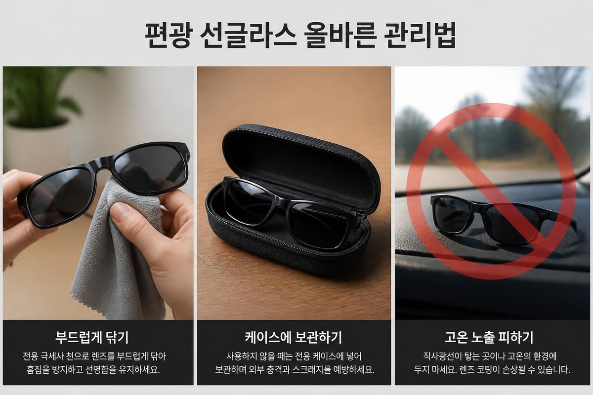 편광 선글라스 올바른 관리법