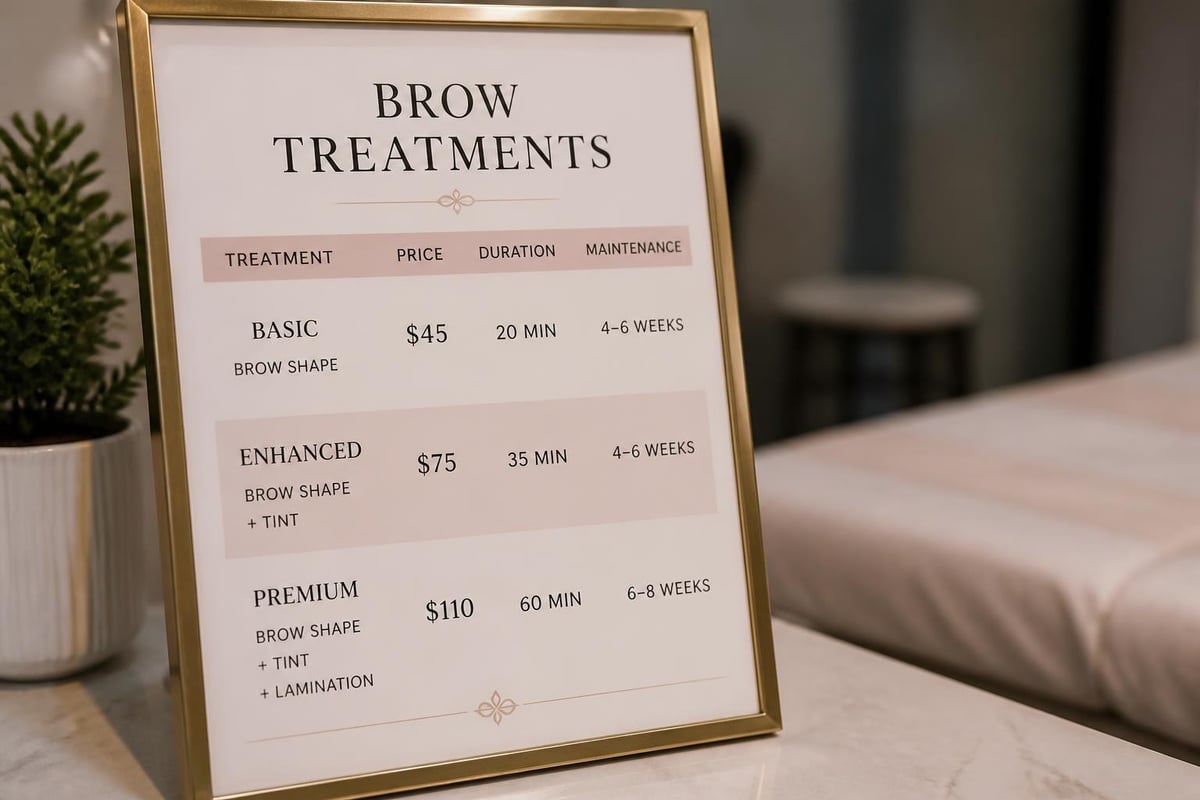 Eyebrow Technician Career Guide 2026 | Training & Skills 4 Eyebrow service pricing structure
