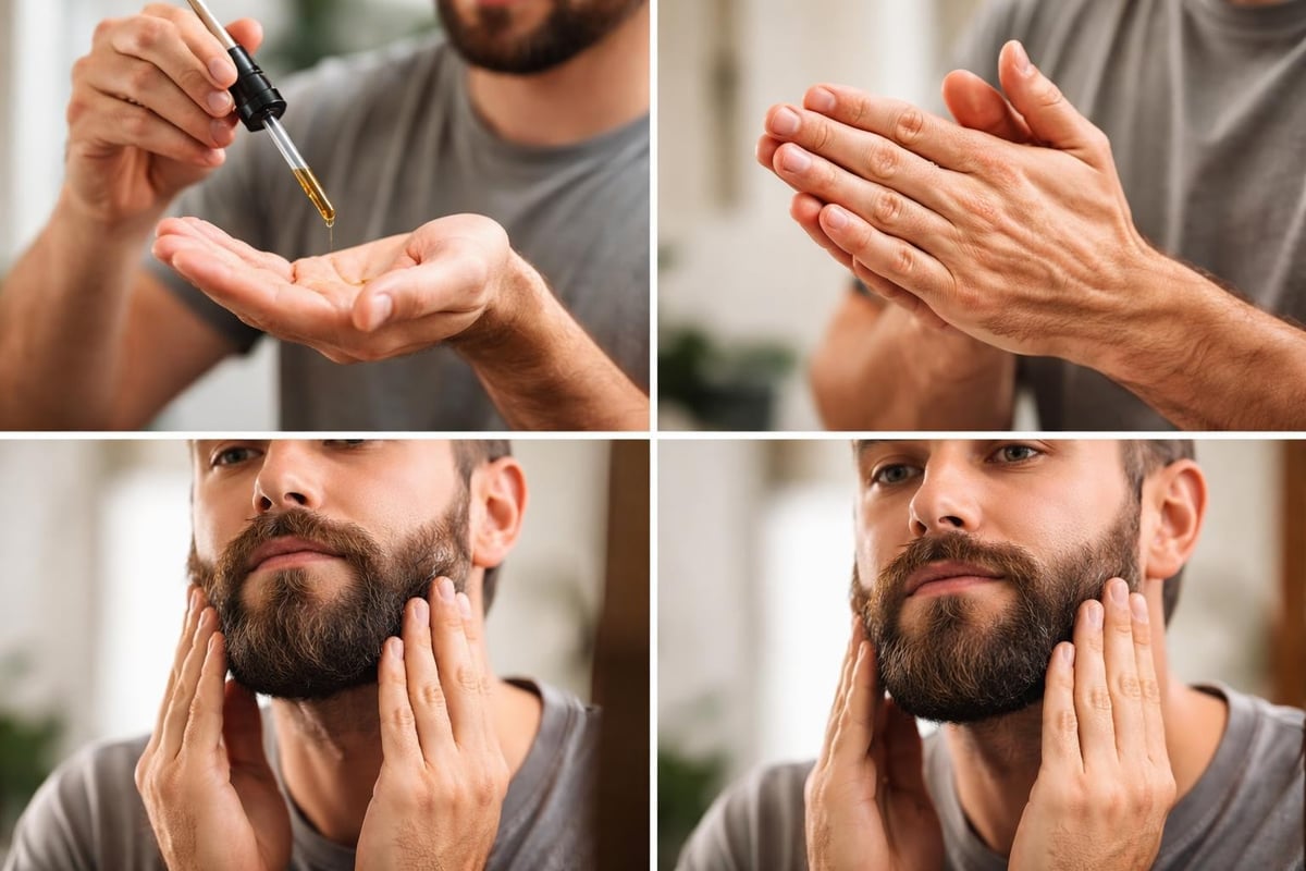 Beard oil application technique