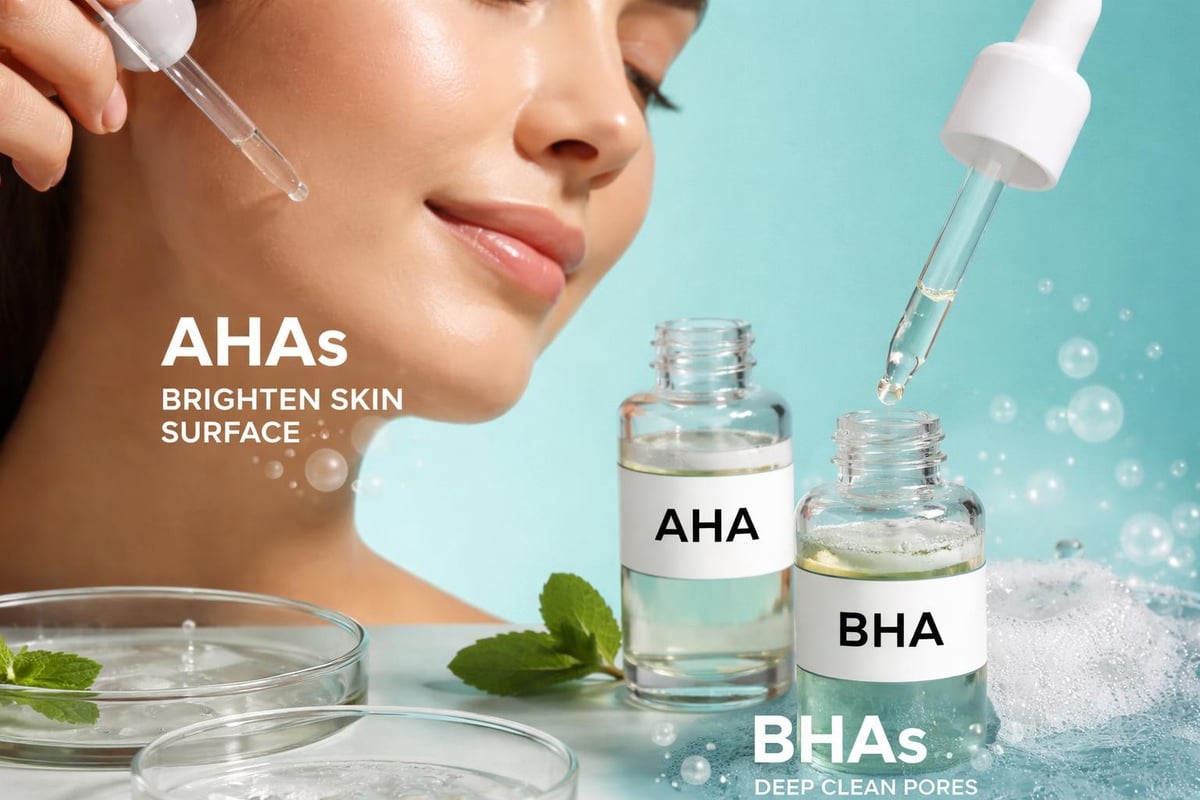 AHA versus BHA exfoliation