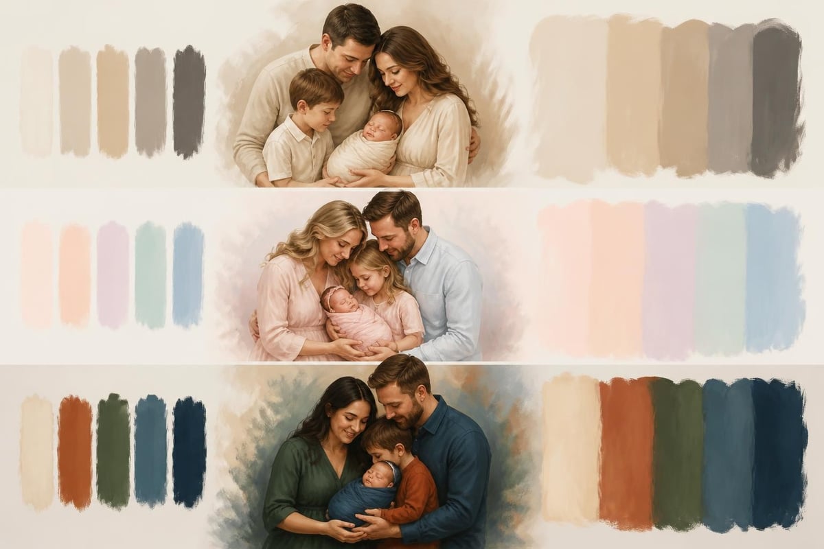 Newborn photography color palettes