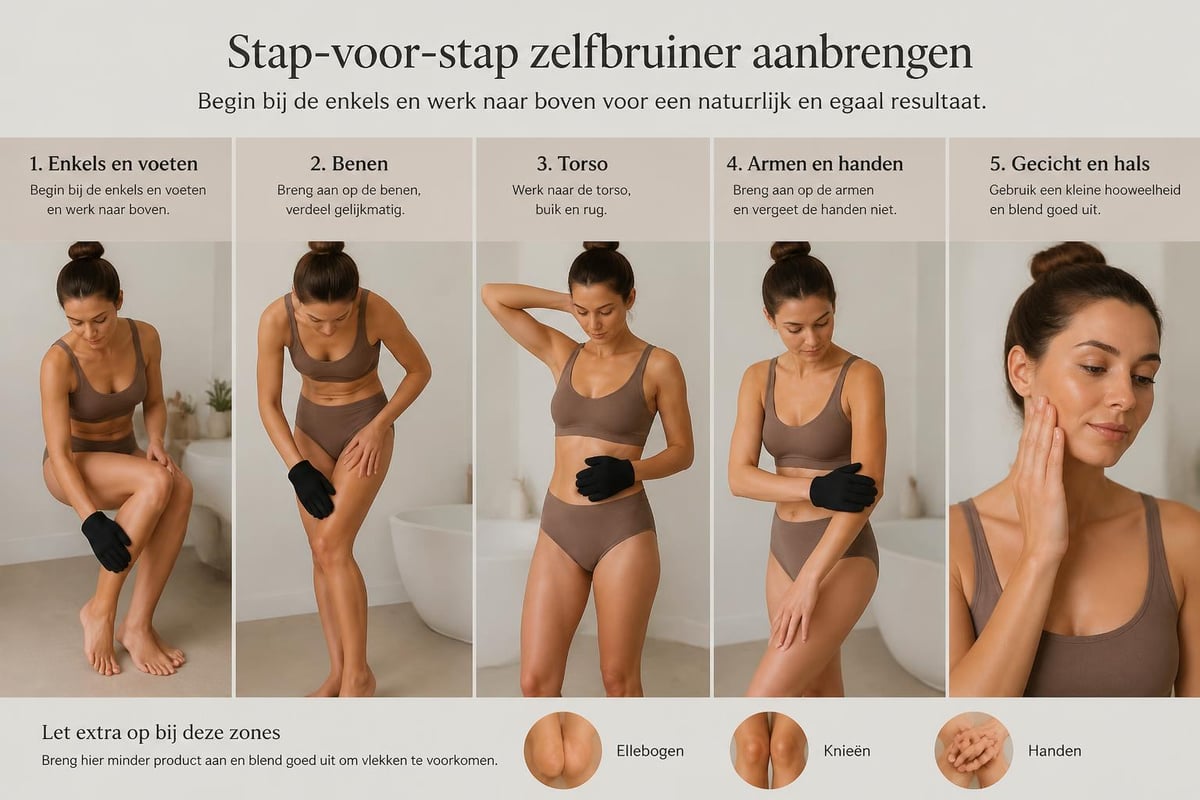 Stappen voor zelfbruiner aanbrengen