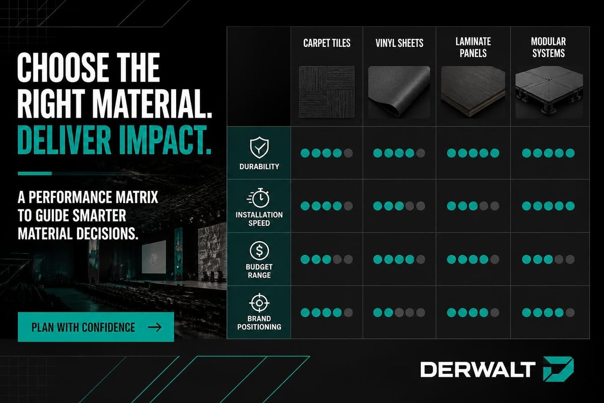 Exhibition flooring material comparison