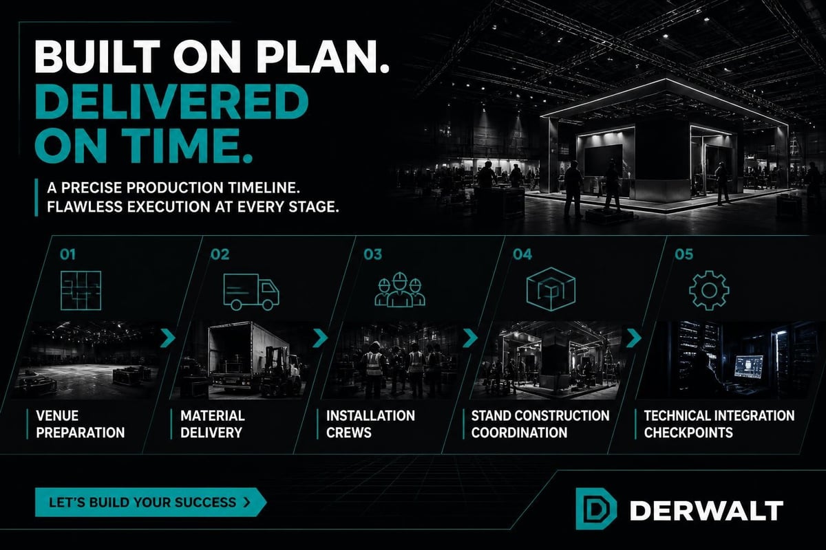 Exhibition flooring installation workflow