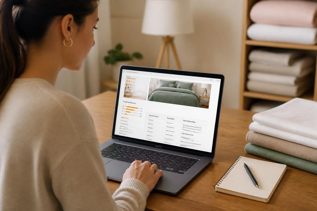 Evaluating bedding products online