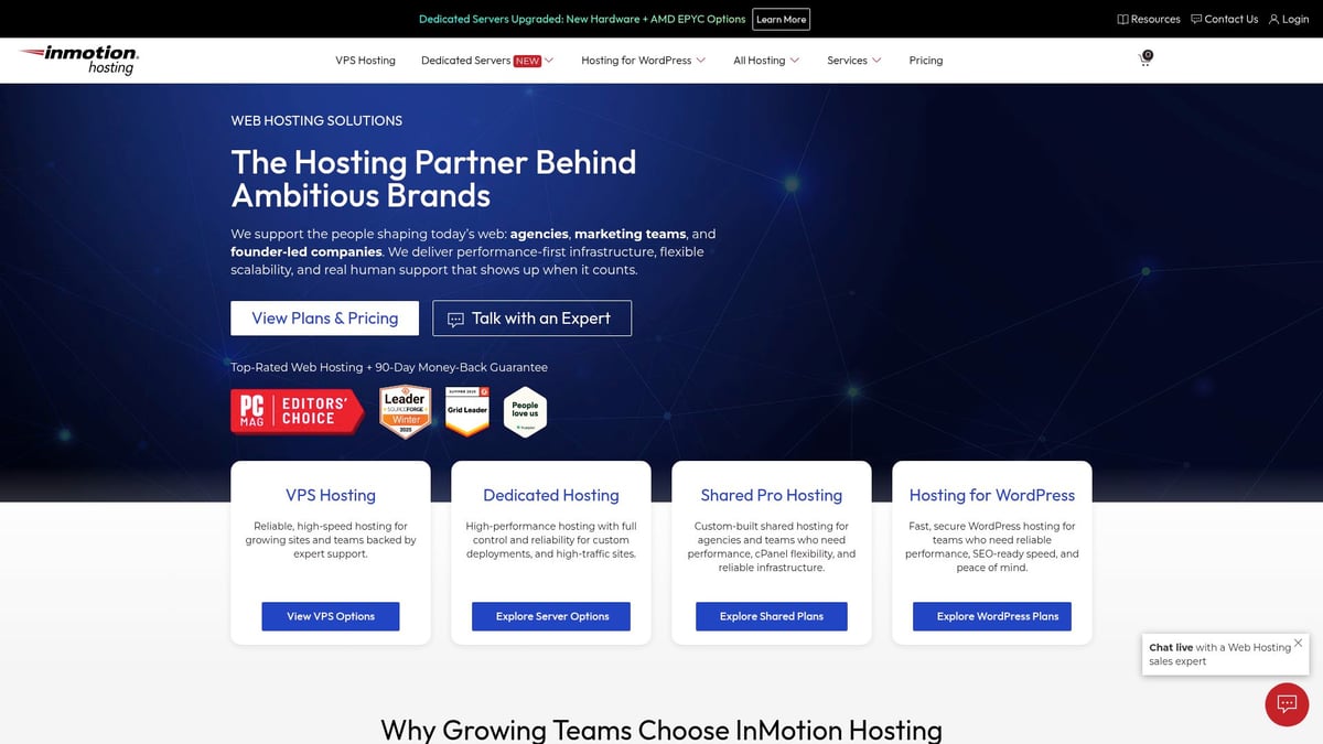 Top 7 Cloud Server Hostingoplossingen voor 2026 - InMotion Hosting Cloud VPS