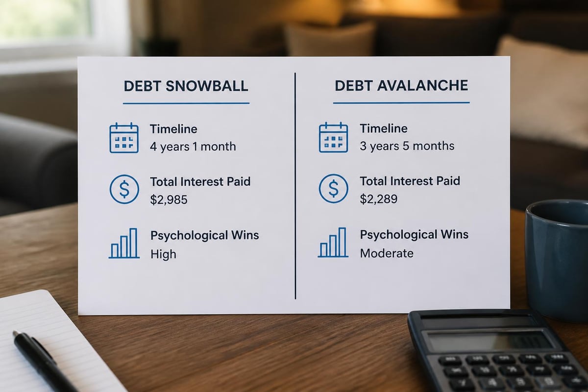 Debt snowball versus avalanche comparison