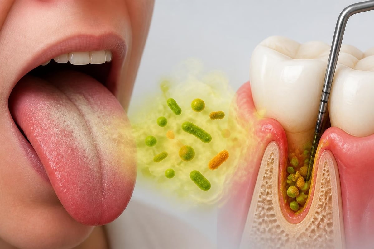 Bacterial biofilm production of volatile sulfur compounds