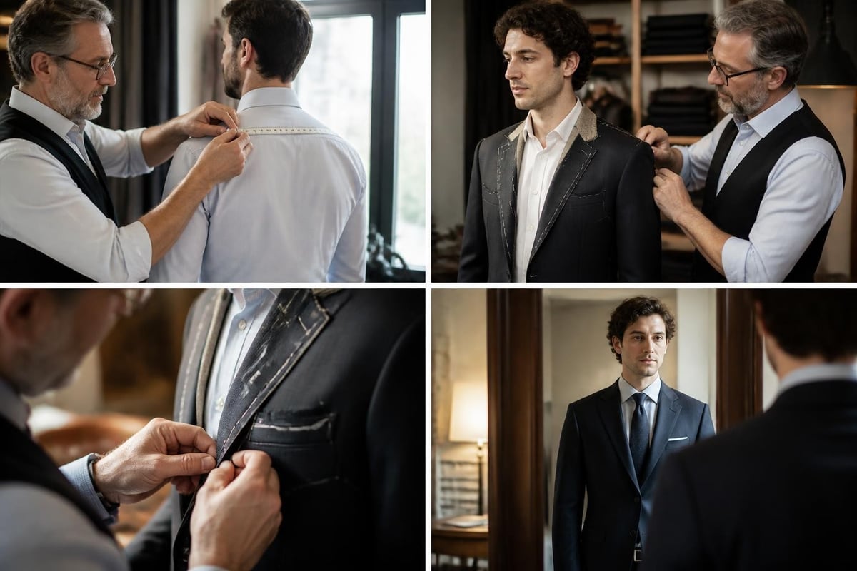 Custom tailoring fitting process