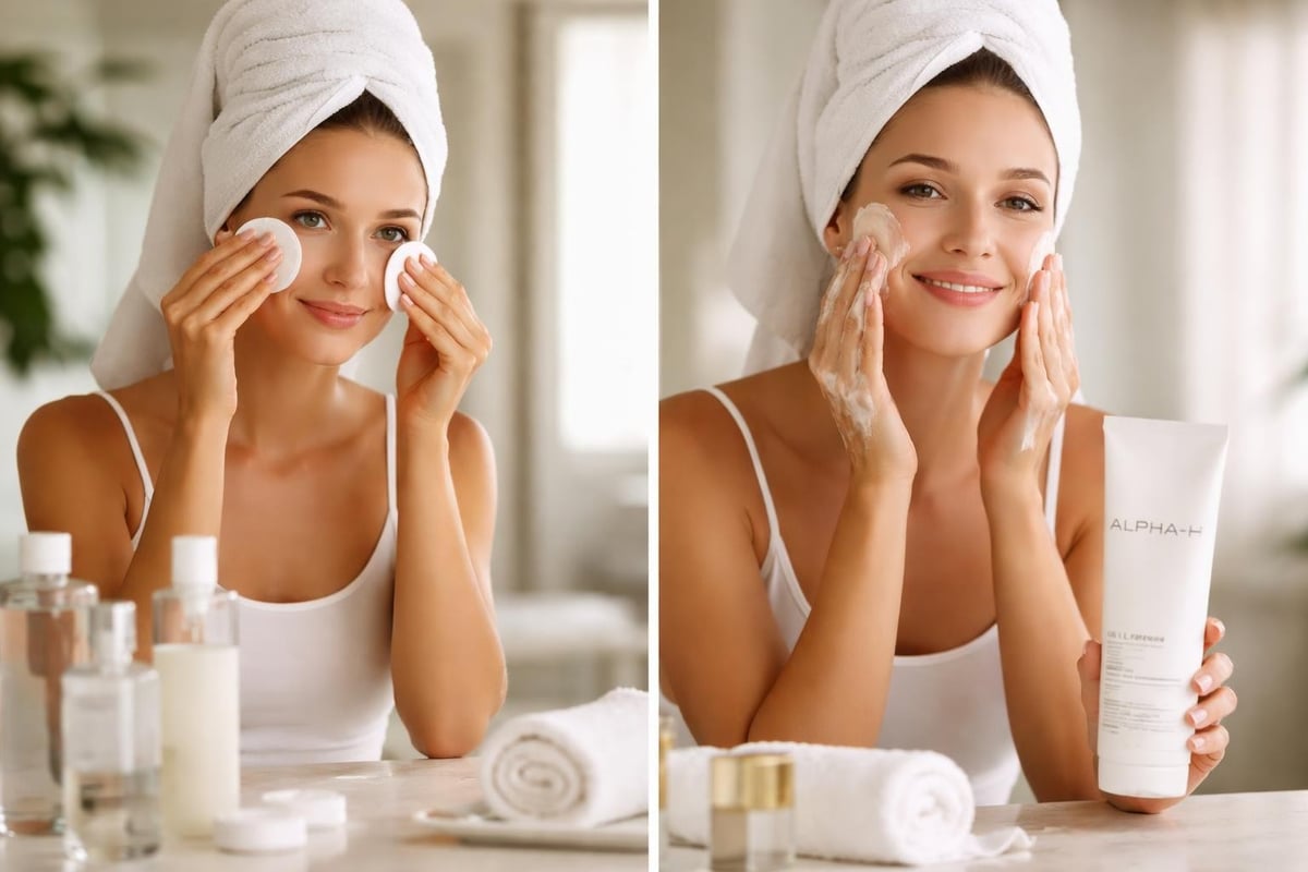 Double cleanse skincare routine