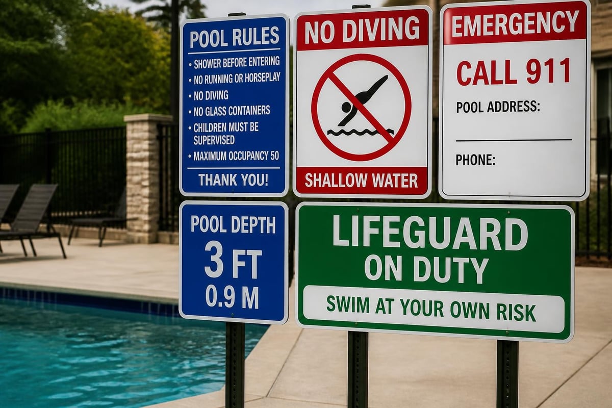 Core pool safety sign requirements