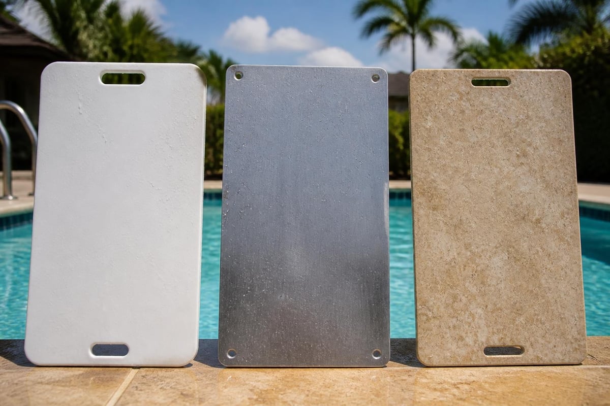 Pool signage material performance