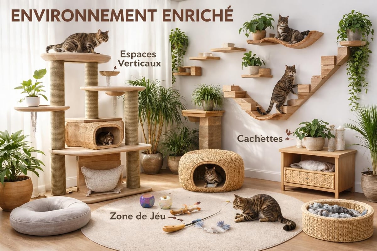 Pawtounes - Le Chat Tigré : Secrets et Charme des Félins Rayés - Environnement enrichi pour chat tigré