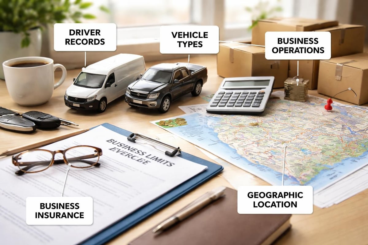 Commercial auto insurance cost factors