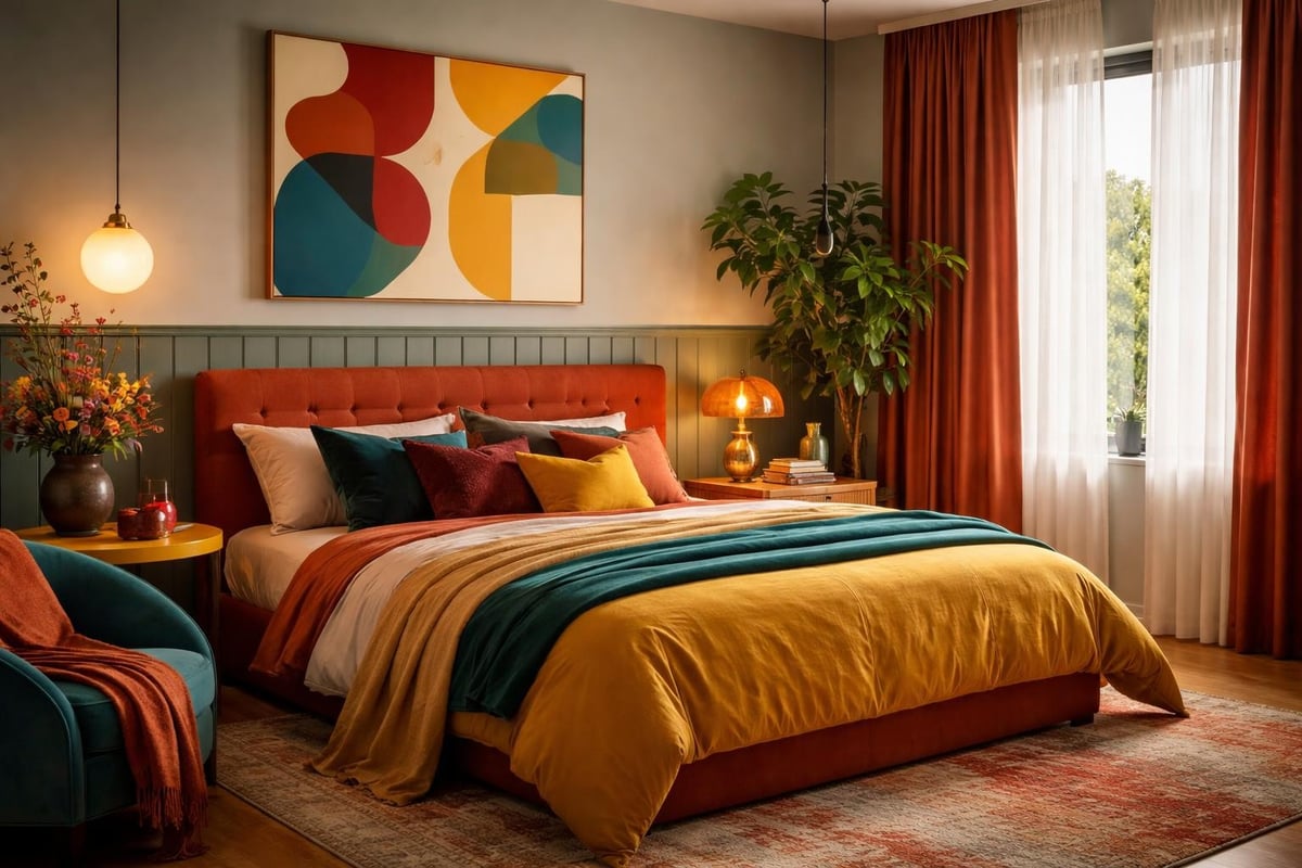 Bold bedroom design balance