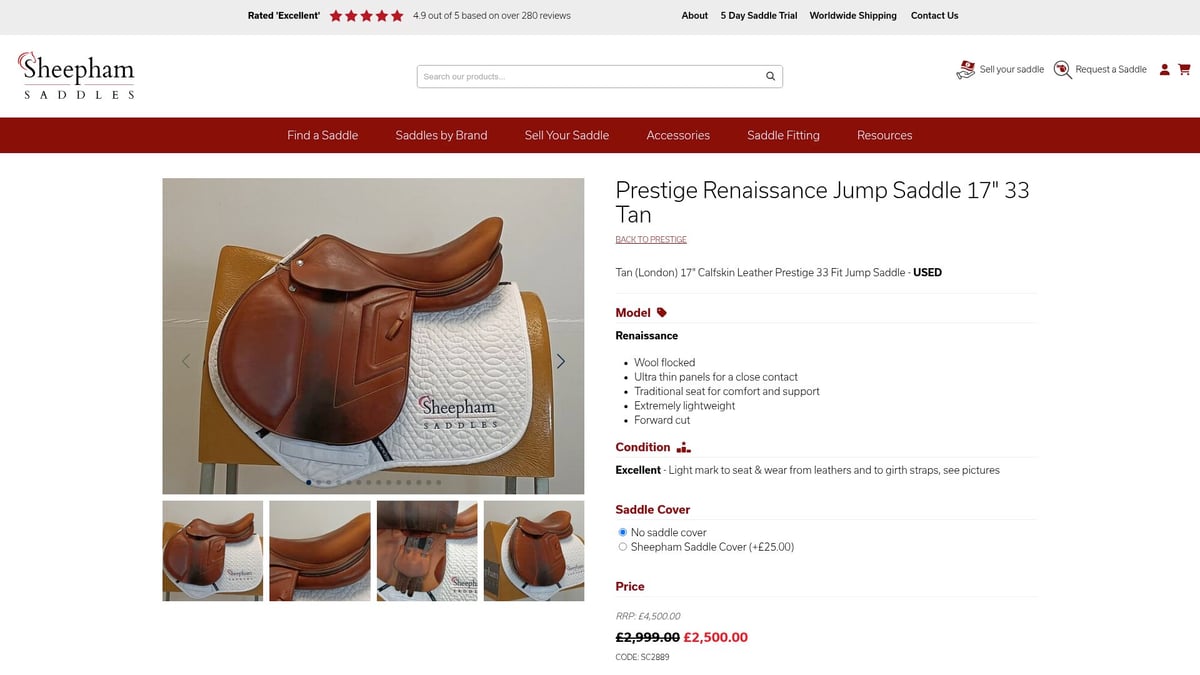 7 Best Second Hand Prestige Saddle Finds for 2026 Buyers - Prestige Renaissance Jump Saddle 17