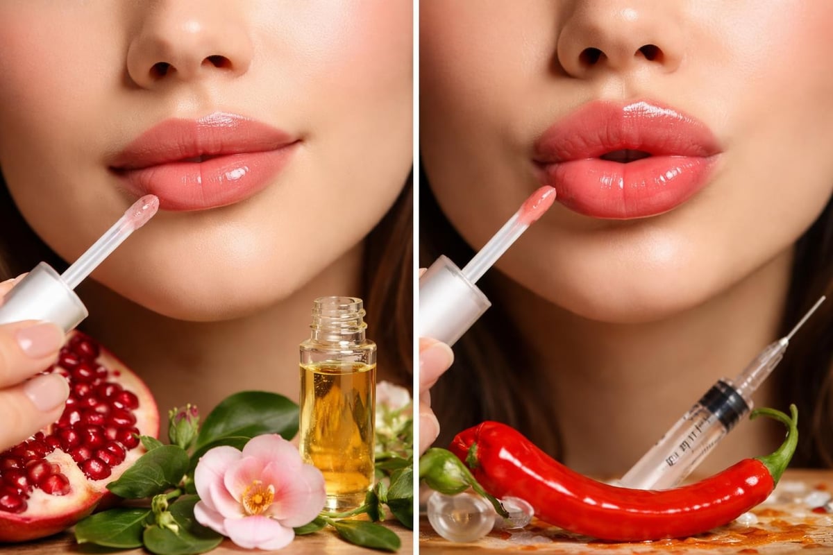 Plumping lip oil effects