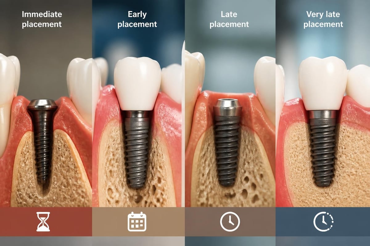 Timing classifications for dental implant placement