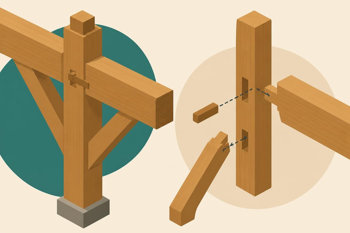 Traditional oak joinery connections