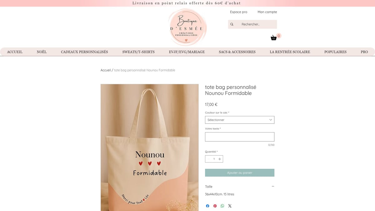 8 Idées Cadeau Nounou Originales à Offrir en 2026 - Tote bag personnalisé Nounou Formidable – La Boutique des Mées (17,00 €)