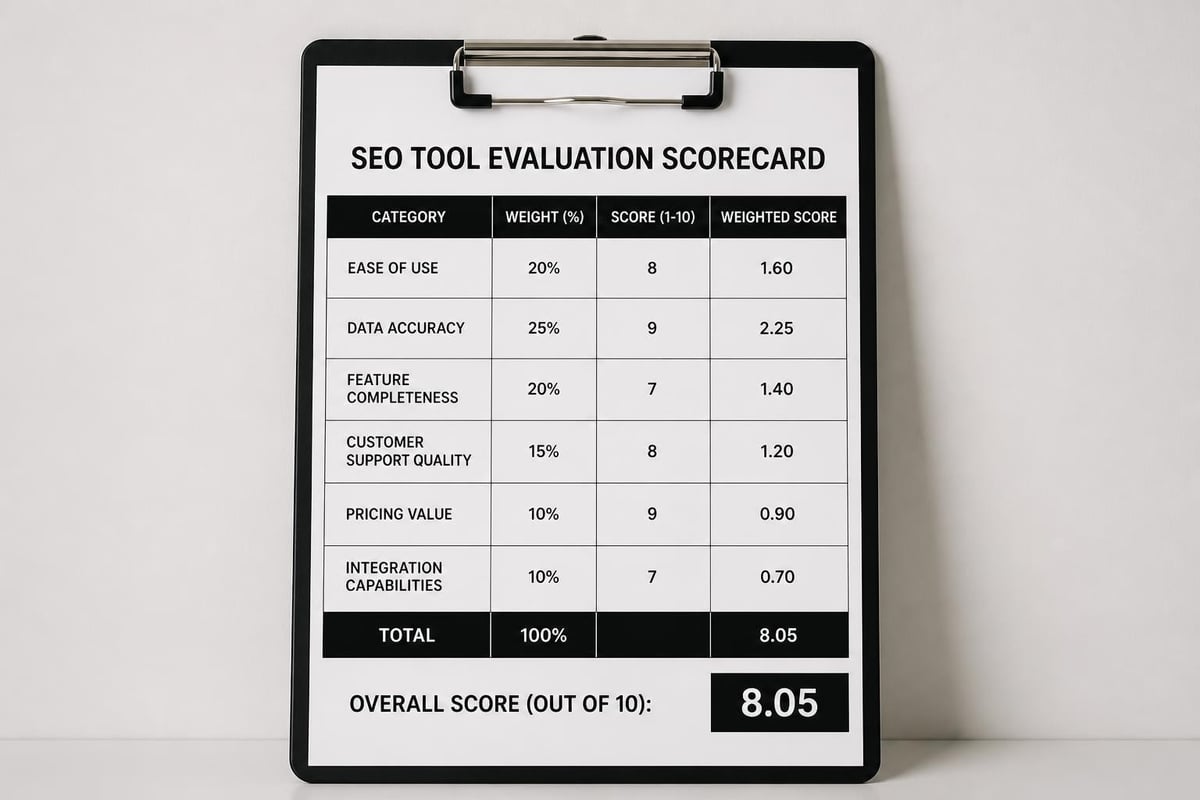 Tool evaluation metrics
