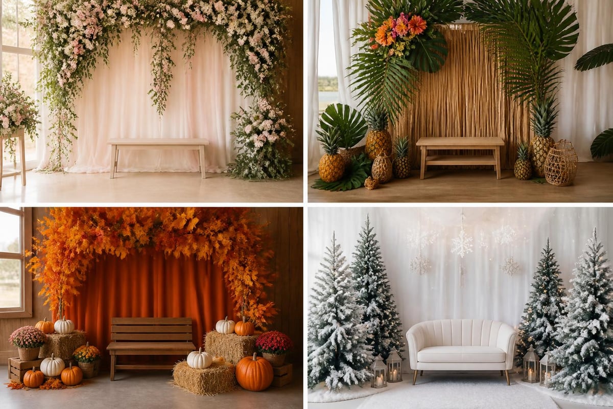 Seasonal photo booth transformations