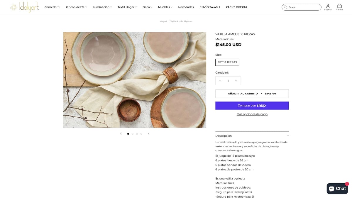 7 Vajillas Originales Para Sorprender En Tu Mesa 2026 - Vajilla Amelie 18 piezas – Gres pintado a mano