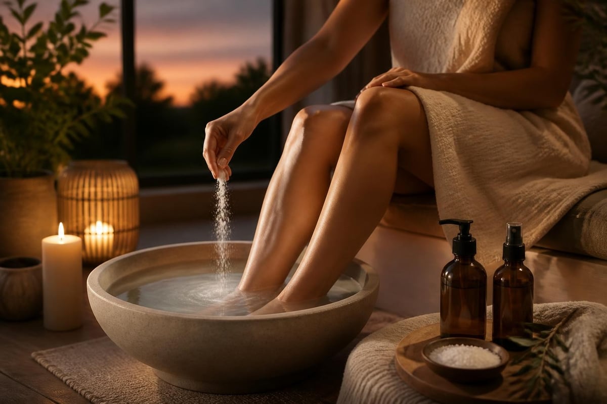 Alkaline foot bath routine
