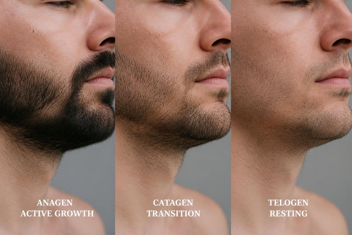 Beard growth cycle phases
