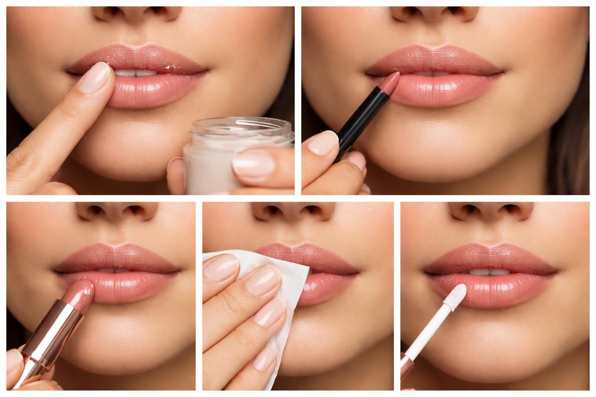 Lipstick application sequence