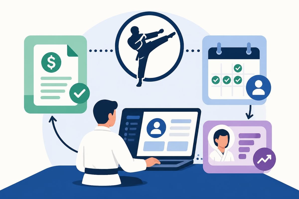 Integrated data flow between billing, attendance, and student progress modules